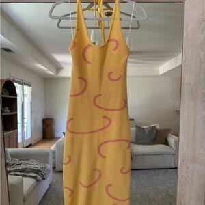 VRG GRL Yellow and Pink MIDI Dress
